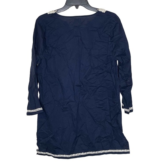 Crown & Ivy Beach V-Neck‎ Tunic Top Crochet Trim 3/4 Sleeve Women Medium - Picture 8 of 8